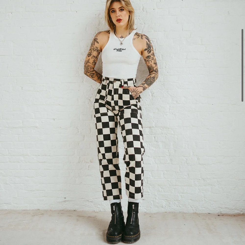 P&Co 304 fatigue checkerboard pants